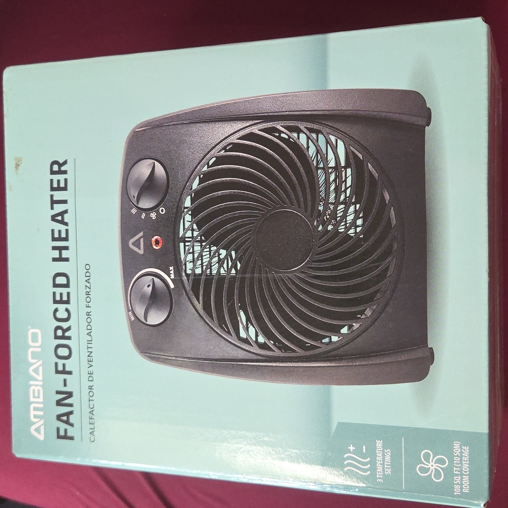 Black Fan-Forced Space Heater